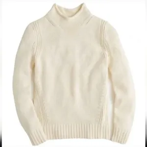 J.CREW ALWAYS Women's 1988 Cotton Rollneck Sweater Cream Size XS