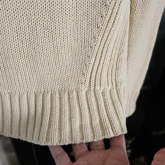 J.CREW ALWAYS Women's 1988 Cotton Rollneck Sweater Cream Size XS
