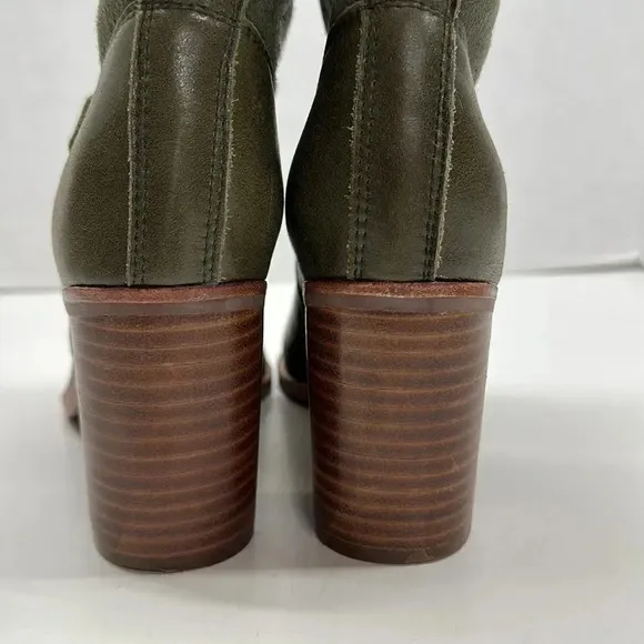 Jeffrey Campbell Heeled Boots Sherpa Lined Roll Down Winter Army Green Size 8