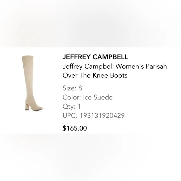 Jeffrey Campbell Ice Suede Cream Tan Over-the-Knee Pointed Toe Heeled Boots