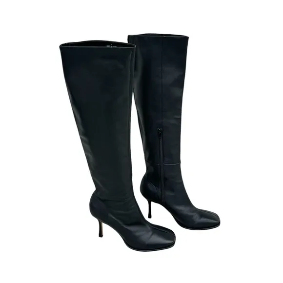 Jeffrey Campbell  Square Toe‎ Knee high leather boots Size 9