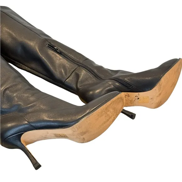Jeffrey Campbell  Square Toe‎ Knee high leather boots Size 9