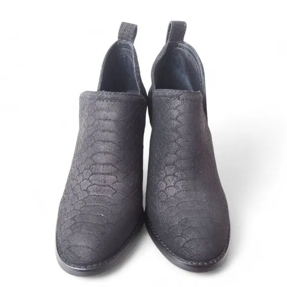 Jeffrey Campbell Rosalee Suede Snake Ankle Booties Black Women's 6M