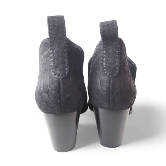 Jeffrey Campbell Rosalee Suede Snake Ankle Booties Black Women's 6M