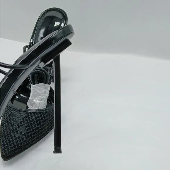 Jessica Rich Lace Up Pumps Women's 37 Black Pointed Toe Whimsygoth Shoes Sandals