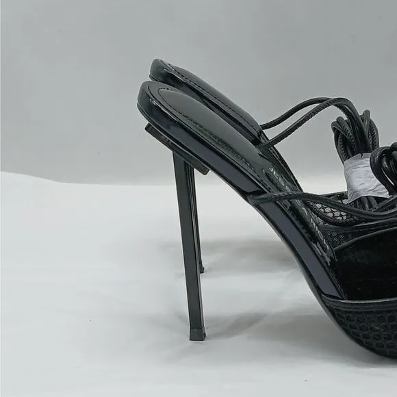 Jessica Rich Lace Up Pumps Women's 37 Black Pointed Toe Whimsygoth Shoes Sandals