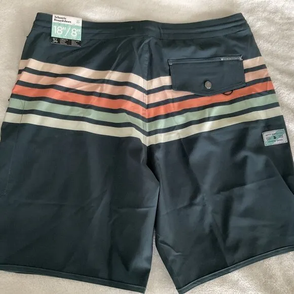 JETTY BRAND Atlantic Board Short DARK BLUE SWIMMING SWIM TRUNKS MENS Sz 34 / 8”