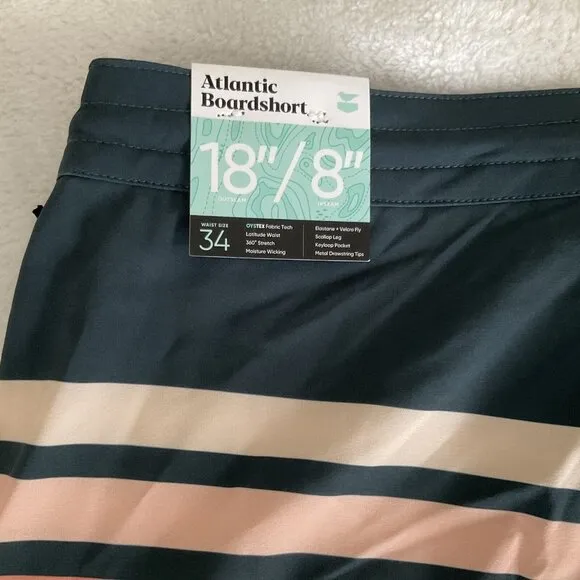 JETTY BRAND Atlantic Board Short DARK BLUE SWIMMING SWIM TRUNKS MENS Sz 34 / 8”