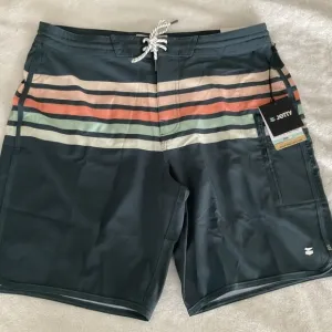 JETTY BRAND Atlantic Board Short DARK BLUE SWIMMING SWIM TRUNKS MENS Sz 34 / 8”