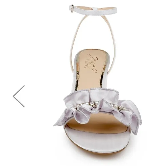 Jewel Badgley Mischka Lilac Desirie Ruffle Block Heel Sandal