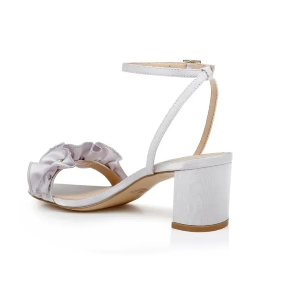 Jewel Badgley Mischka Lilac Desirie Ruffle Block Heel Sandal