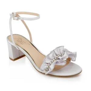 Jewel Badgley Mischka Lilac Desirie Ruffle Block Heel Sandal
