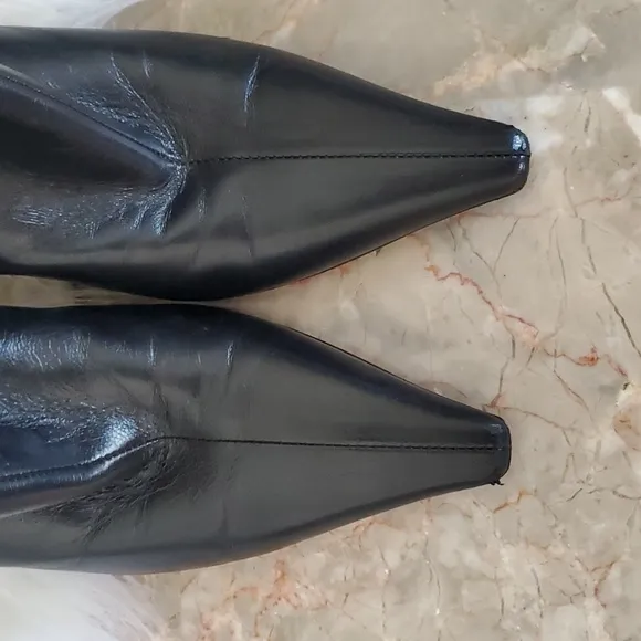 Jimmy Choo black ankle stilettos leather booties boots size 7
