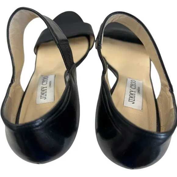 Jimmy Choo Black Leather‎ Open Toe Sandals Size 40 (EU)