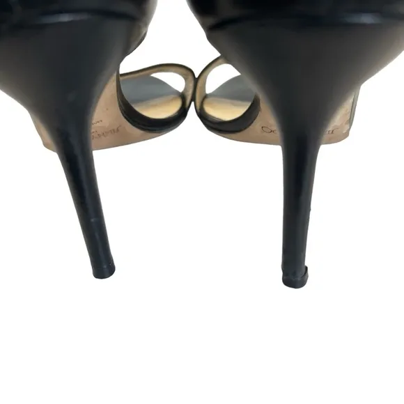 Jimmy Choo Black Leather‎ Open Toe Sandals Size 40 (EU)