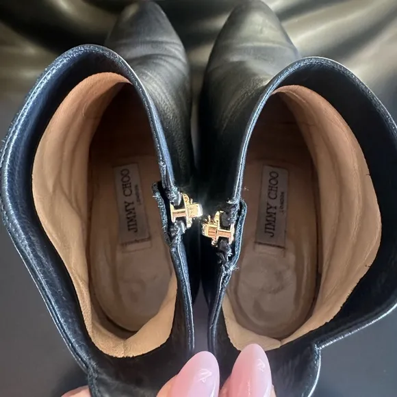 Jimmy Choo Elegant Black Leather Ankle Boots- WS3