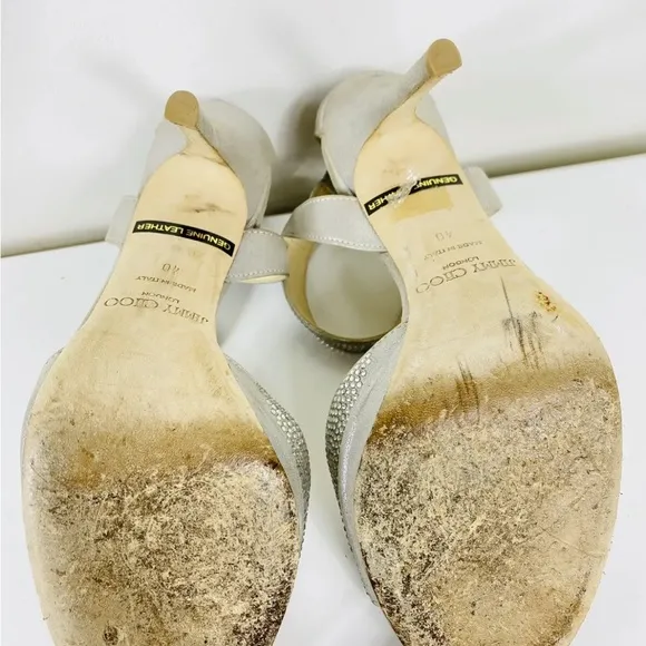 Jimmy Choo stilettos open toe diamante shoes Size EU 40