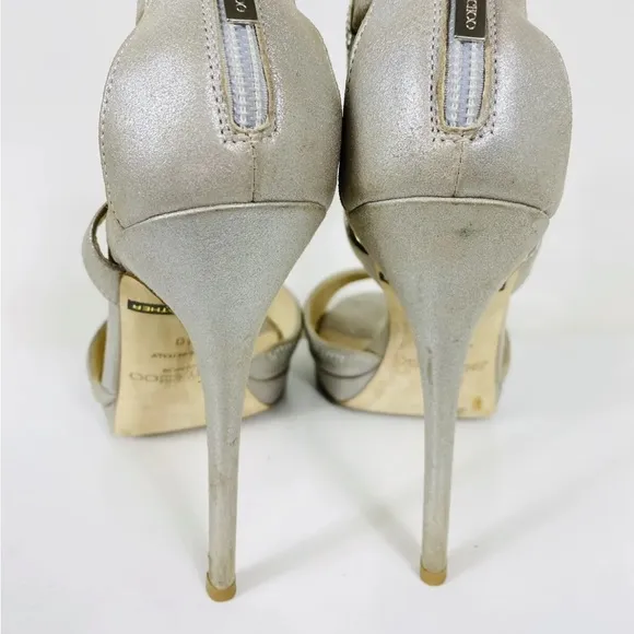 Jimmy Choo stilettos open toe diamante shoes Size EU 40