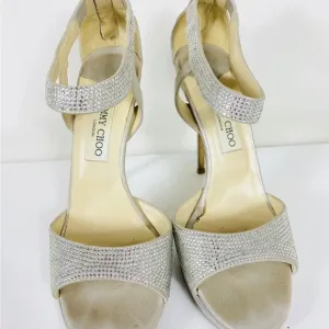 Jimmy Choo stilettos open toe diamante shoes Size EU 40