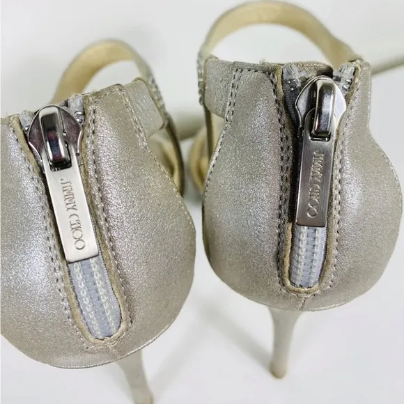 Jimmy Choo stilettos open toe diamante shoes Size EU 40