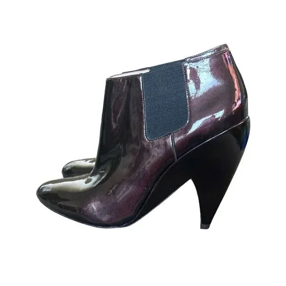 Joan &amp; David Daebby Brown Patent Ankle Boots Women’s Size 10