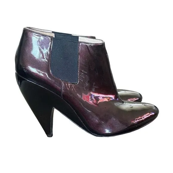 Joan &amp; David Daebby Brown Patent Ankle Boots Women’s Size 10