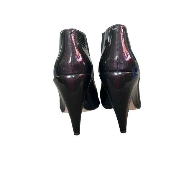 Joan &amp; David Daebby Brown Patent Ankle Boots Women’s Size 10