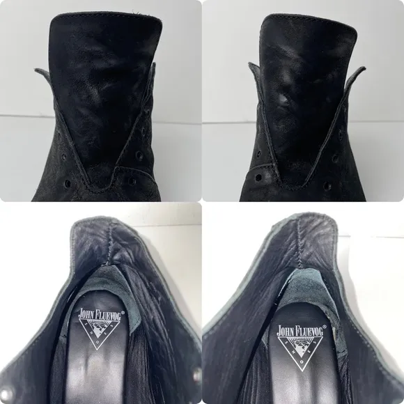 John Fluevog Black Coquihalla Crepe Sole Chukka Shoes Women’s 7