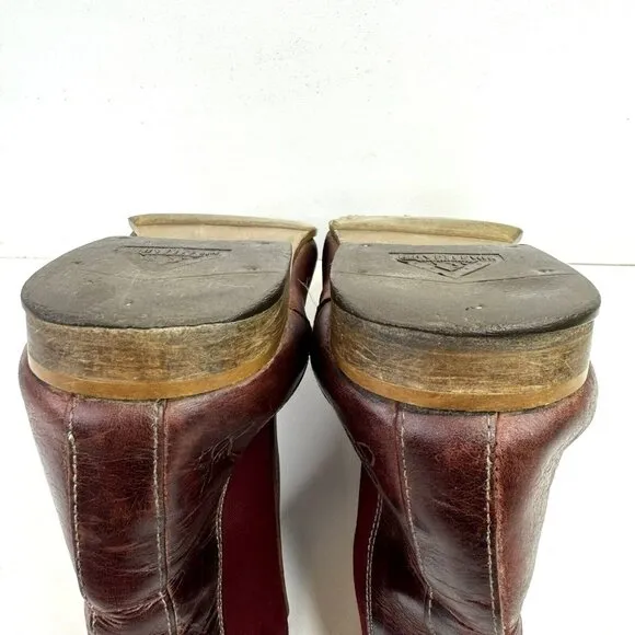 John Fluevog Mens Size 10 Chelsea Boots Radio RCI BBC Burgundy Leather Ankle