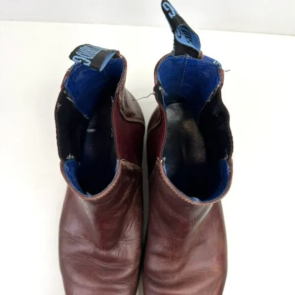 John Fluevog Mens Size 10 Chelsea Boots Radio RCI BBC Burgundy Leather Ankle