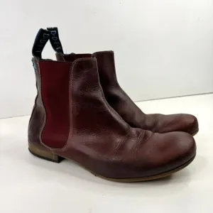 John Fluevog Mens Size 10 Chelsea Boots Radio RCI BBC Burgundy Leather Ankle