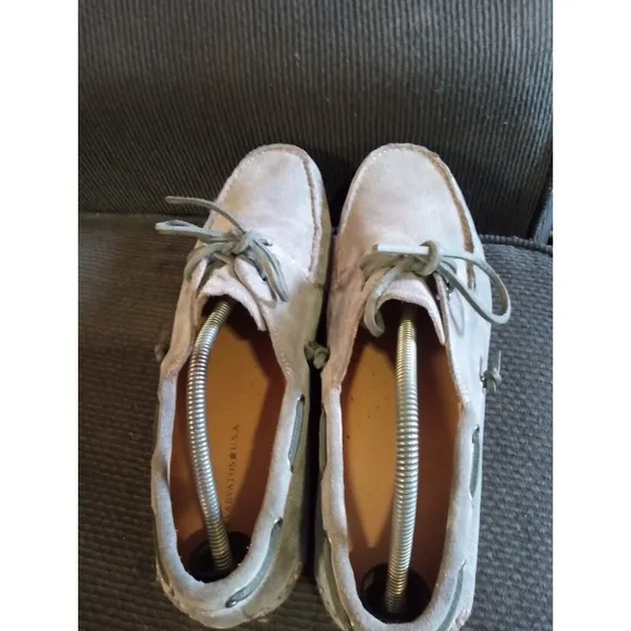 John Varvatos Gray Grey Suede Loafer Slip On Boat Shoes Men's Size 11.5