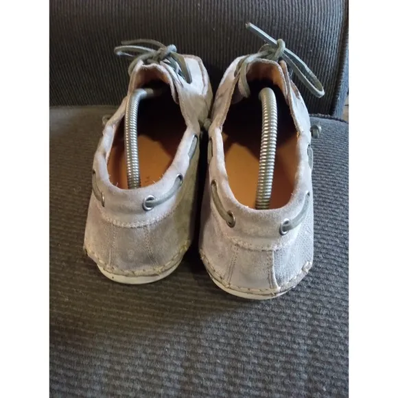 John Varvatos Gray Grey Suede Loafer Slip On Boat Shoes Men's Size 11.5