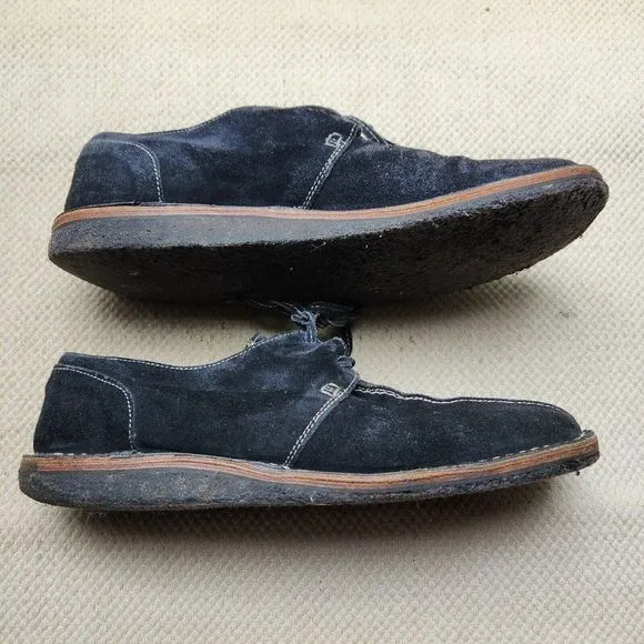 John Varvatos Italy Mens Split Toe Dress Shoes Size 9.5 Dark Grey Gray Suede