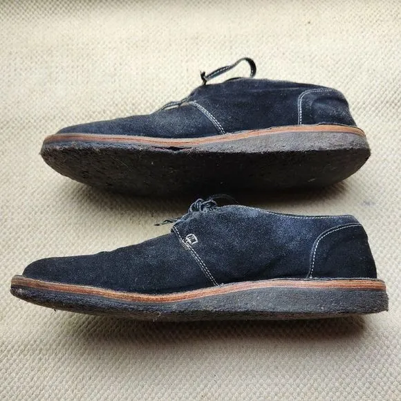 John Varvatos Italy Mens Split Toe Dress Shoes Size 9.5 Dark Grey Gray Suede