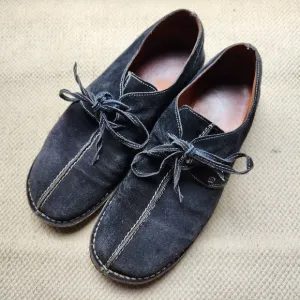 John Varvatos Italy Mens Split Toe Dress Shoes Size 9.5 Dark Grey Gray Suede