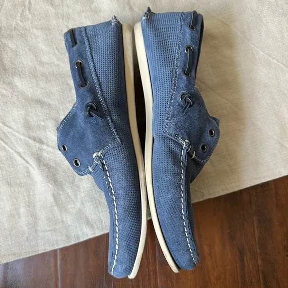 JOHN VARVATOS Star USA Schooner Boat Shoe Laceless in Stream