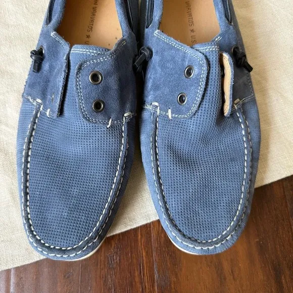 JOHN VARVATOS Star USA Schooner Boat Shoe Laceless in Stream
