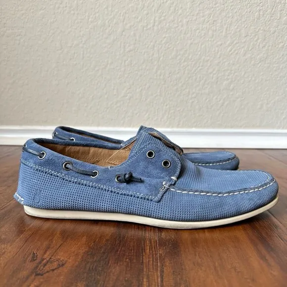 JOHN VARVATOS Star USA Schooner Boat Shoe Laceless in Stream