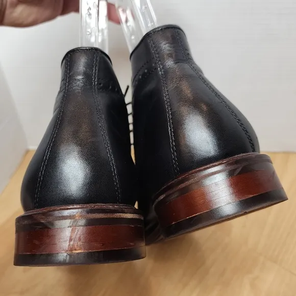 Johnston &amp; Murphy Black Sheepskin Leather Chukka Boots Mens Size 11.5M