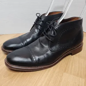 Johnston &amp; Murphy Black Sheepskin Leather Chukka Boots Mens Size 11.5M