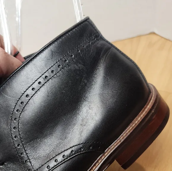 Johnston &amp; Murphy Black Sheepskin Leather Chukka Boots Mens Size 11.5M