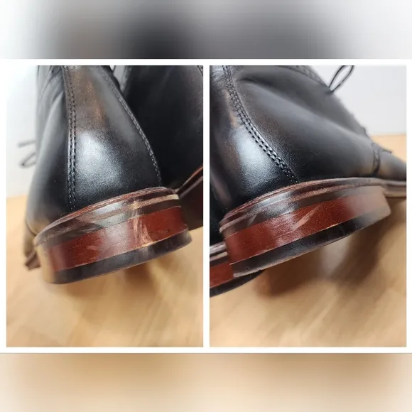 Johnston &amp; Murphy Black Sheepskin Leather Chukka Boots Mens Size 11.5M