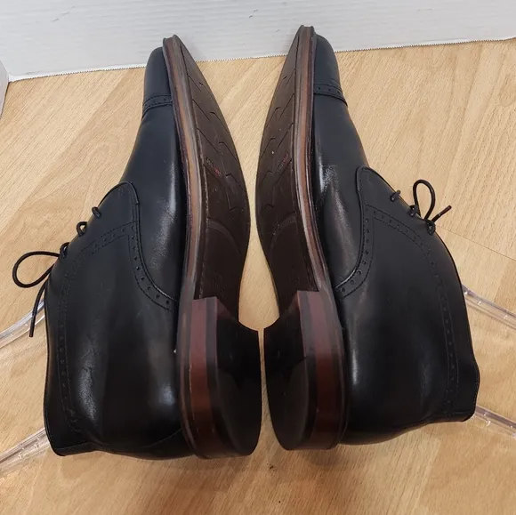 Johnston &amp; Murphy Black Sheepskin Leather Chukka Boots Mens Size 11.5M