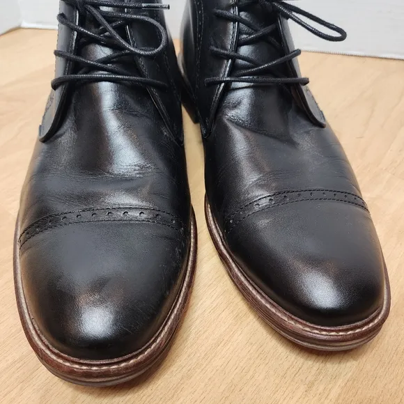 Johnston &amp; Murphy Black Sheepskin Leather Chukka Boots Mens Size 11.5M