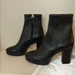 Joie—- Lewis platform Black Leather Ankle Boots. Never worn! Perfect condition!