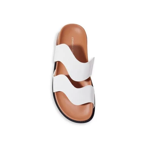 JONATHAN SIMKHAI Womens Ivory Straps Callen Wave Open Slide Sandals Shoes 39