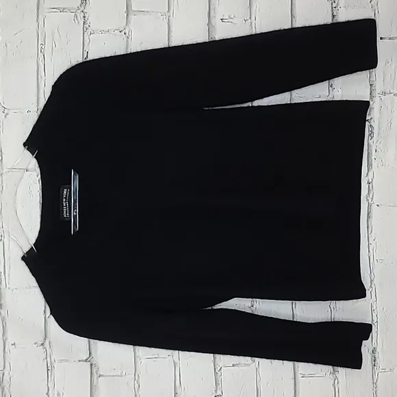 Jones New York Collection Long Sleeve V-Neck Cashmere Sweater in Black