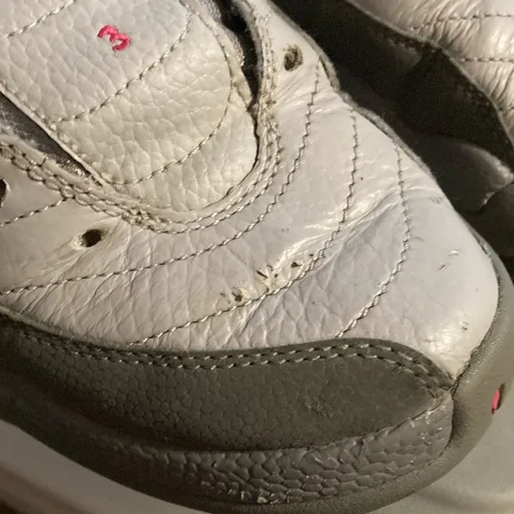 Jordan Gray and Pink Retro Basketball Sneakers