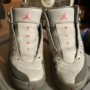 Jordan Gray and Pink Retro Basketball Sneakers